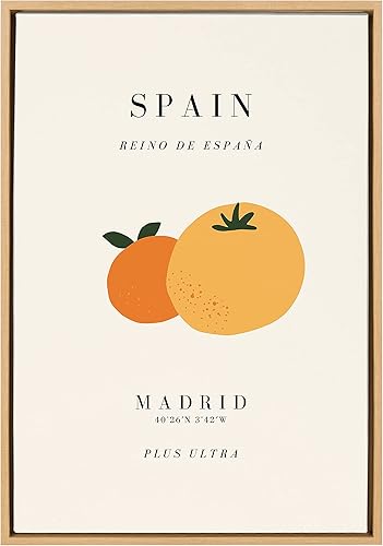 Kate and Laurel x Chay O. Collaboration - Póster de viaje enmarcado para pared, 23 x 33 pulgadas, arte natural de frutas tropicales para pared