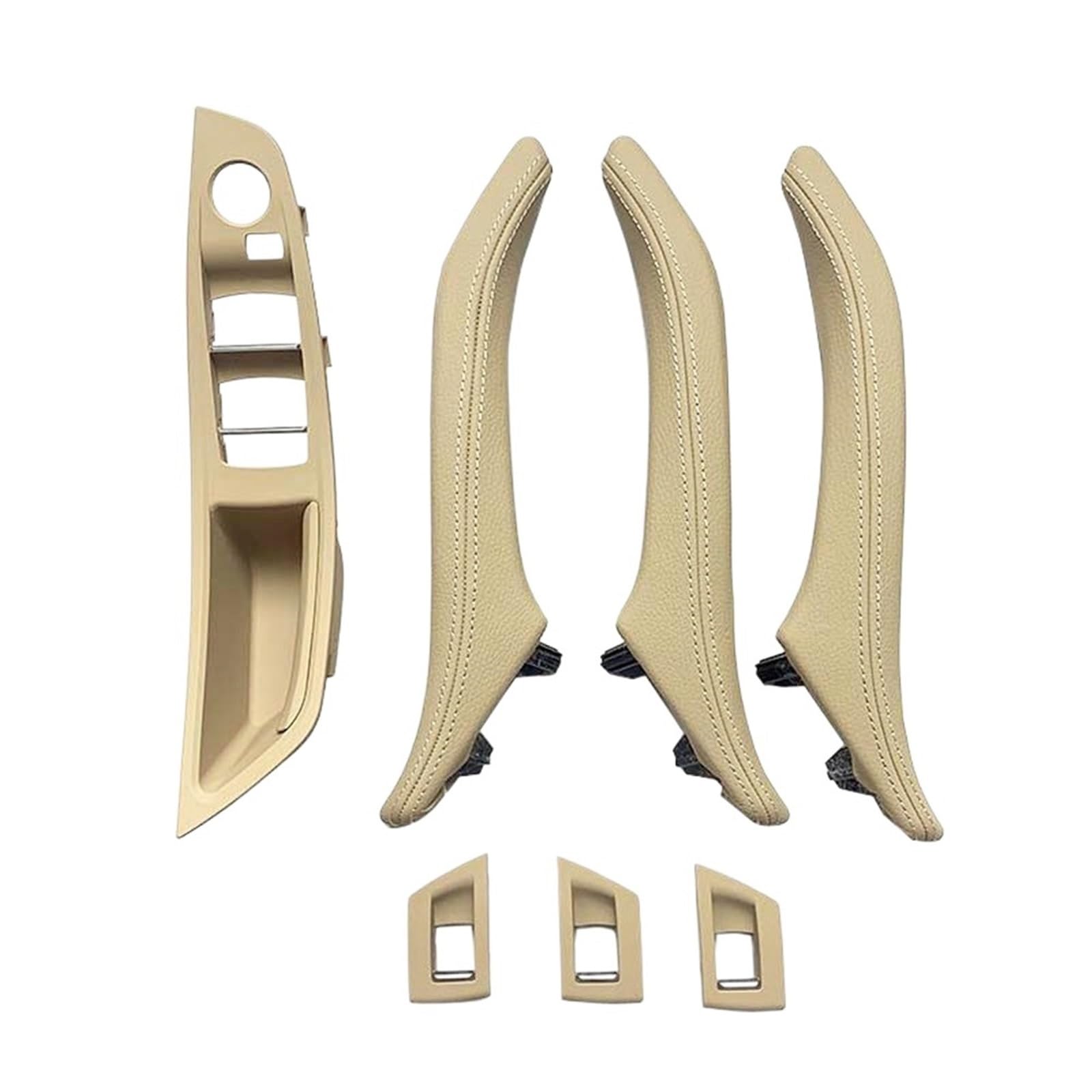 OEXRIGRU Car Interior Door Handles for BMW 5 Series F10 F11 F18 520i 523i 525i 528i 535i Car Interior Handle Panel Pull Trim Cover(LHD Beige)