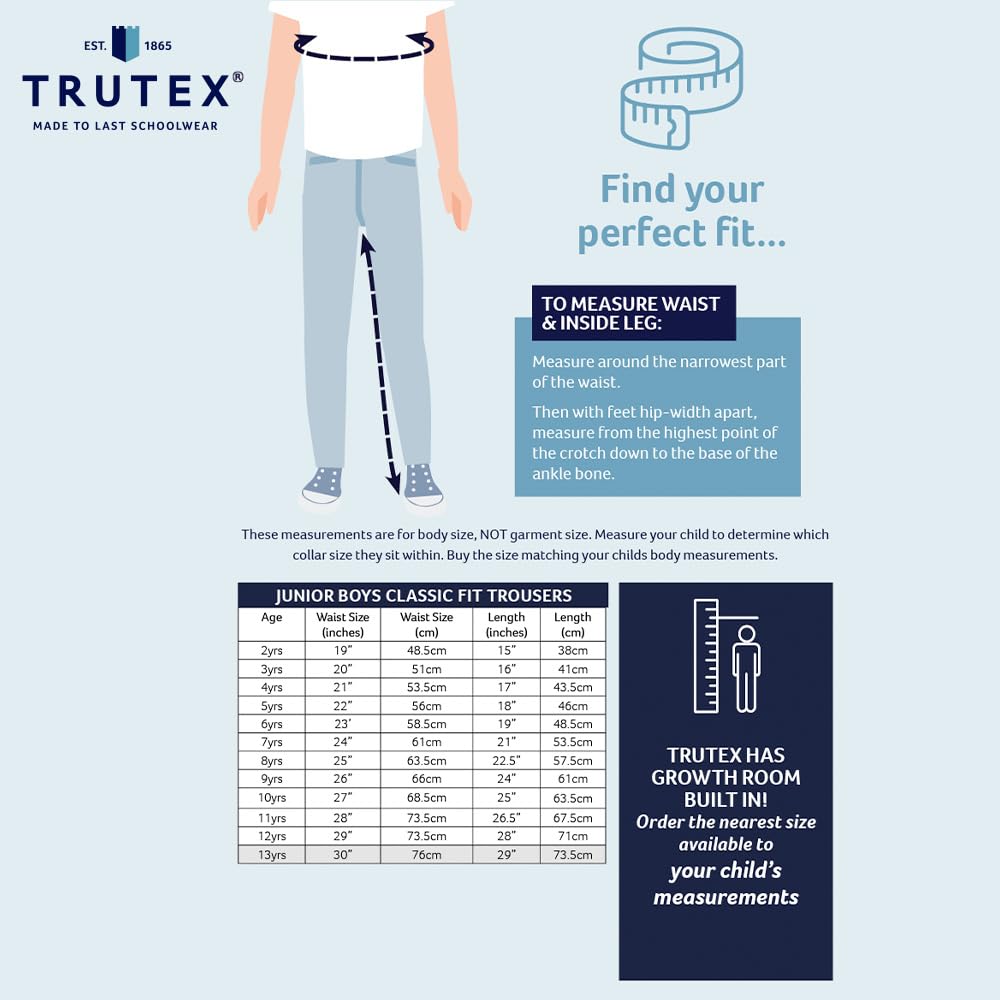 Trutex Basics - Confezione da 2 pantaloni da scuola grigi per ragazzi (3-12 anni), gamba sottile, pantaloni per la scuola ragazzi, pantaloni da scuola eleganti e resistenti, per uniforme scolastica
