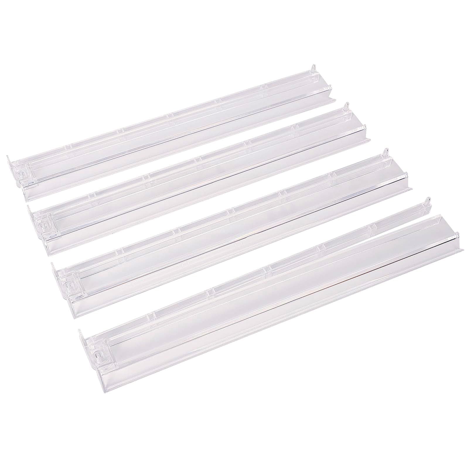 Mahjong All-in-One Tile Rack & Pusher, Clear Acrylic Mahjong Rack and Pusher Combo, Modern American Majiang Tile Racks, Set of 4, White