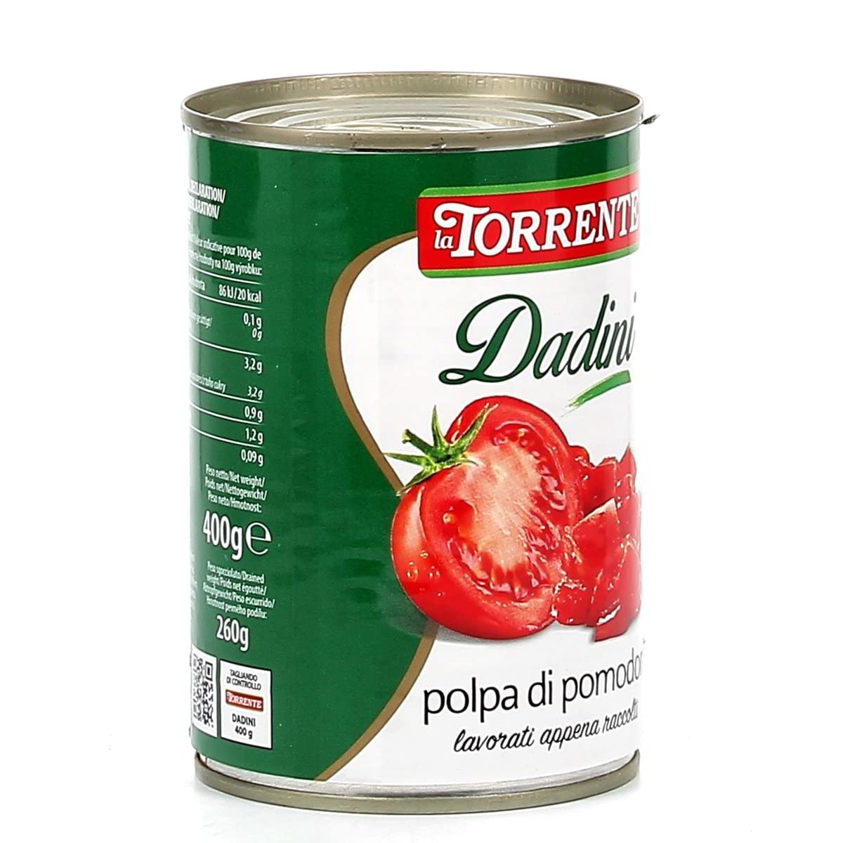 24 x La Torrente Polpa di Pomodori Dadini Pâte de tomate sauce aux tomates en Italie 400 g