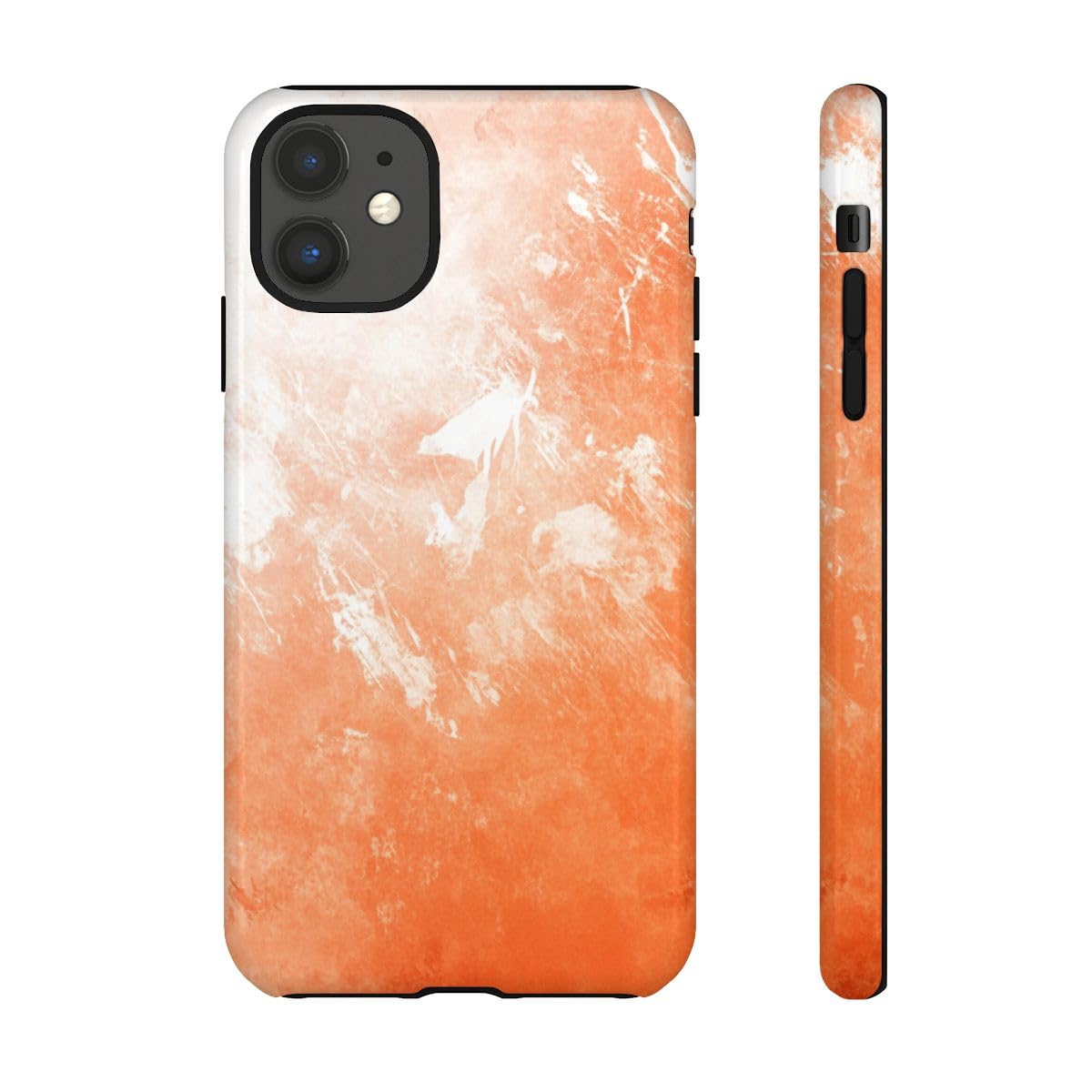 Coque iPhone 11 rigide orange de protection brillante - 2