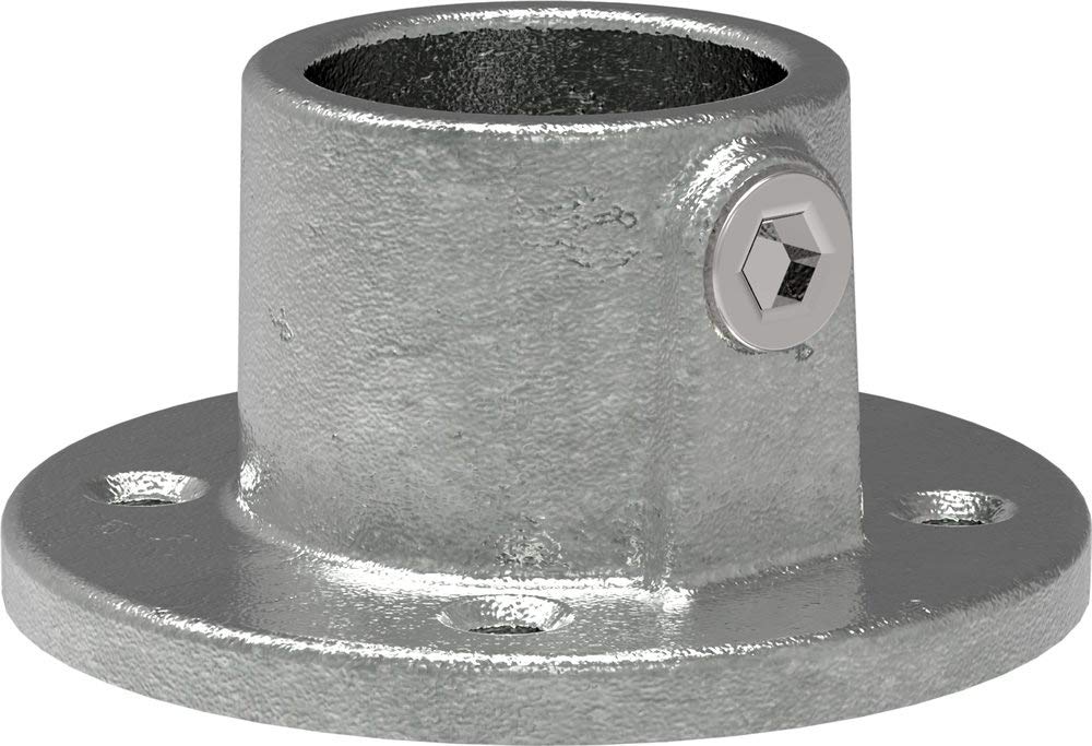 Fenau | Bride au sol, ronde, Ø 42,4 mm, bride murale, bride de plafond, support, en fonte malléable, zinguée à chaud, vis incluses