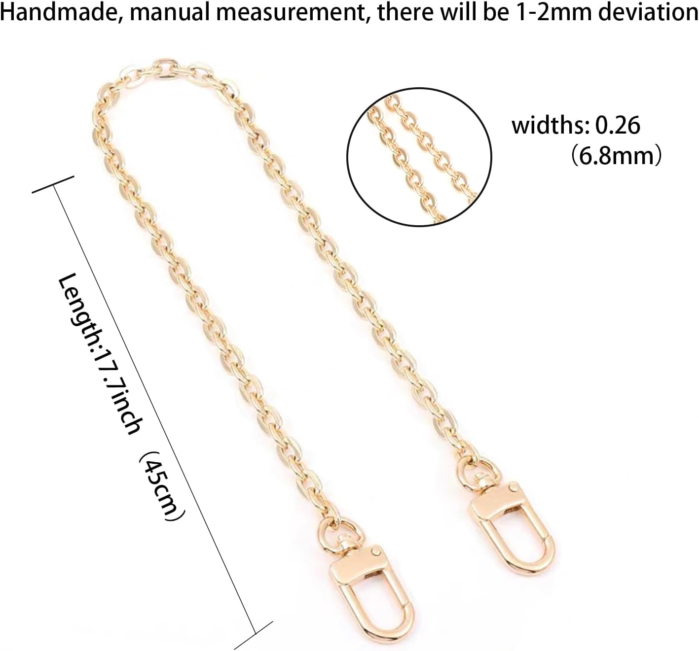 Purse Chain Strap Crossbody Gold Chain Shoulder Bag Replacement Strap - Image 4