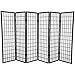 SQUARE FURNITURE Panel Shoji Screen Room Divider 6 Panel Black