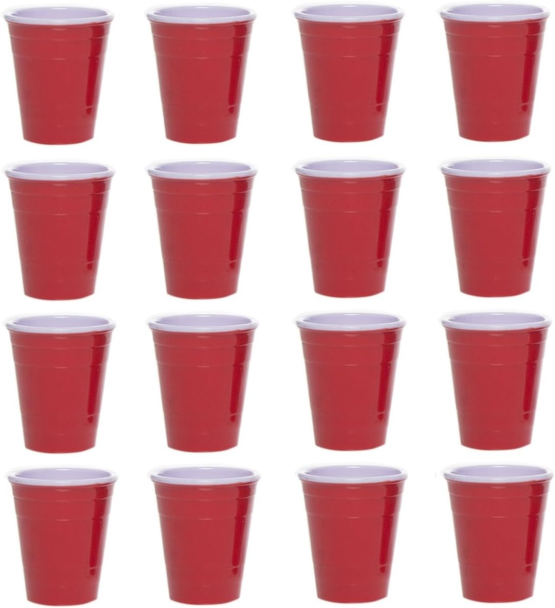 Drinkmate (16 Pack) Reusable Mini Cups 2oz Red Solo Cup Style Party Shot Glasses Plastic Jello Shooters