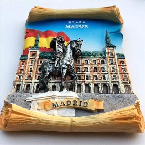 Miniatura 2 de Mayor Plaza Madrid España - Imán para nevera, resina 3D, hecho a mano, artesanía, turismo, viaje, ciudad, recuerdo, colección, calcomanía para