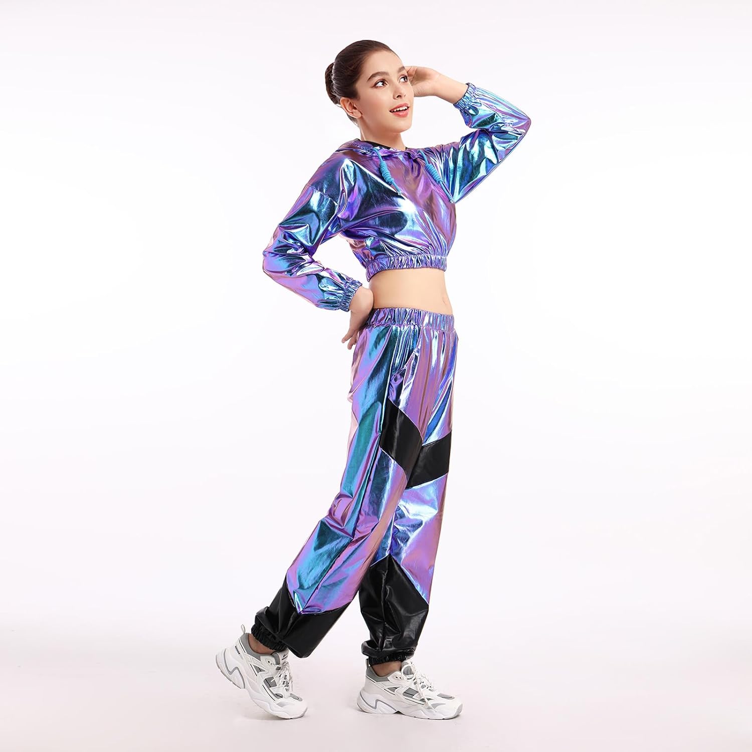 IMEKIS 80s Tracksuit for Women Men Retro Hip Hop Windbreaker Halloween Cosplay Disco Tracksuit 90s Shell Suit