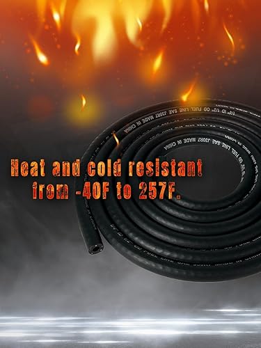 Miniatura 3 de YAMAKATO Manguera de línea de combustible ID de 14 pulgadas reforzada 6 pies con 10 abrazaderas NBR SAE 30R7 para Tecumseh 30705 Briggs 791745