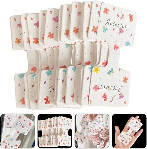Miniatura 8 de Sewroro 200 Uds. Clip para el pelo, tarjetas de exhibición de papel con lazo para pasadores de pelo, accesorios de exhibición y organización