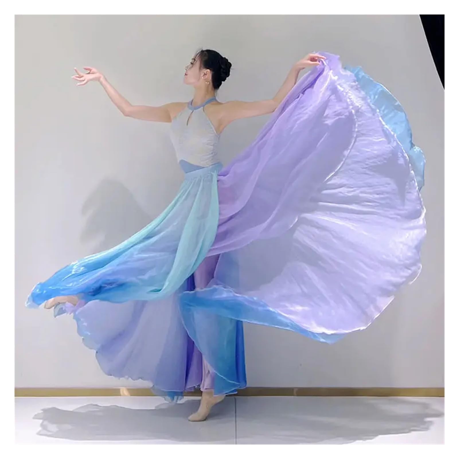 Faldas de Ballet for Mujer, Vestido Gasa, Falda Tul, práctica Danza del Vientre 360 ​​Grados (Solo Media Falda)(M 46kg to 52.5kg)