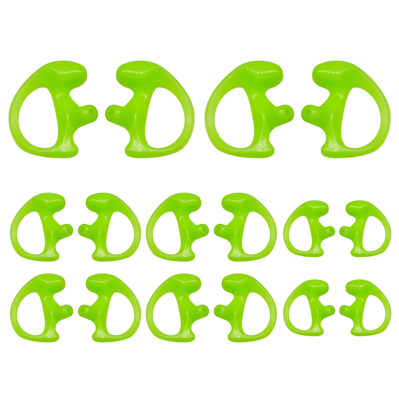 Universal Replacement Insert Silicone Soft Earmold for Baofeng Motorola Kenwood Retevis Midland Two Way Radios Headset (Green, 8 Pair, Large_2 Pair; Medium_4 Pair; Small_ 2 Pair)-image-19