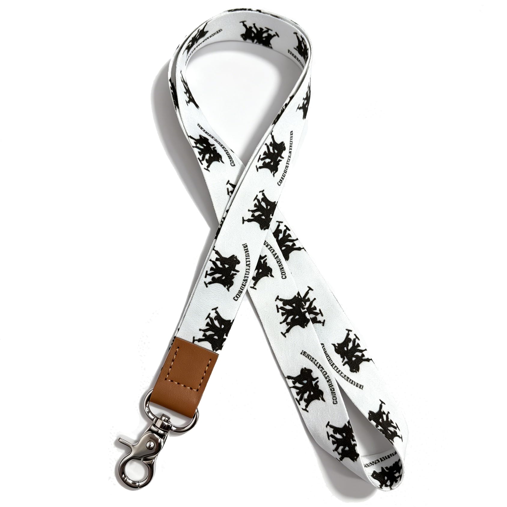 Lanyard for Keys and ID Badges, Neck Lanyard with Metal Clasp, Polyester Lanyard with Leather Accent