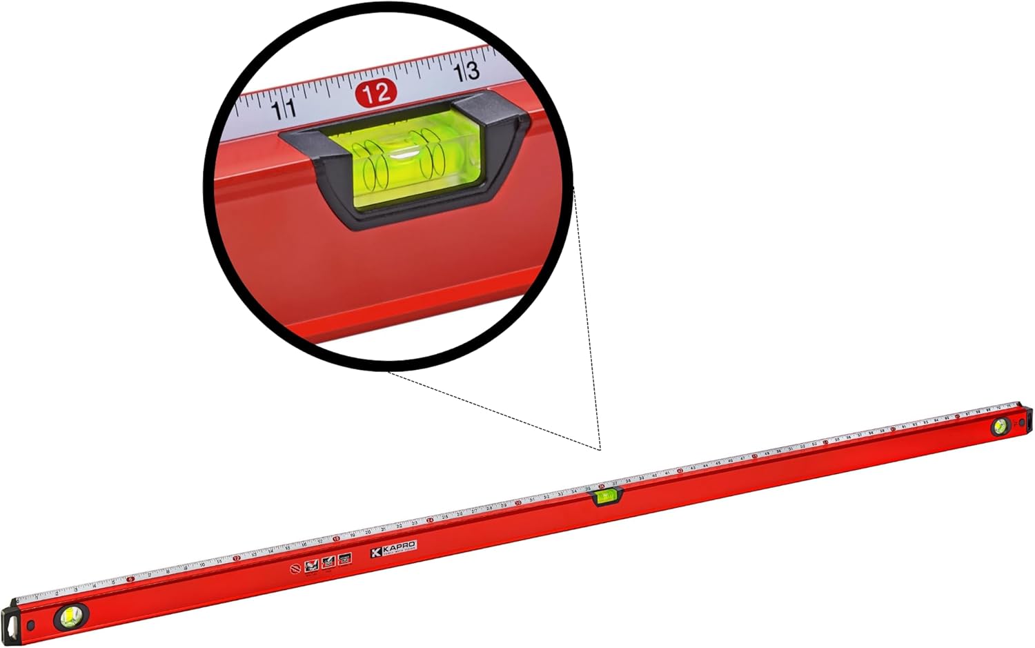 Product image of Kapro - 770 Exodus Professional Box Level - 72 Inches - With 45° Vial & Ruler - For Leveling, Measuring, Marking, and Cutting - Features 3 Vials, Precise Straightedge, and Wall-Grip