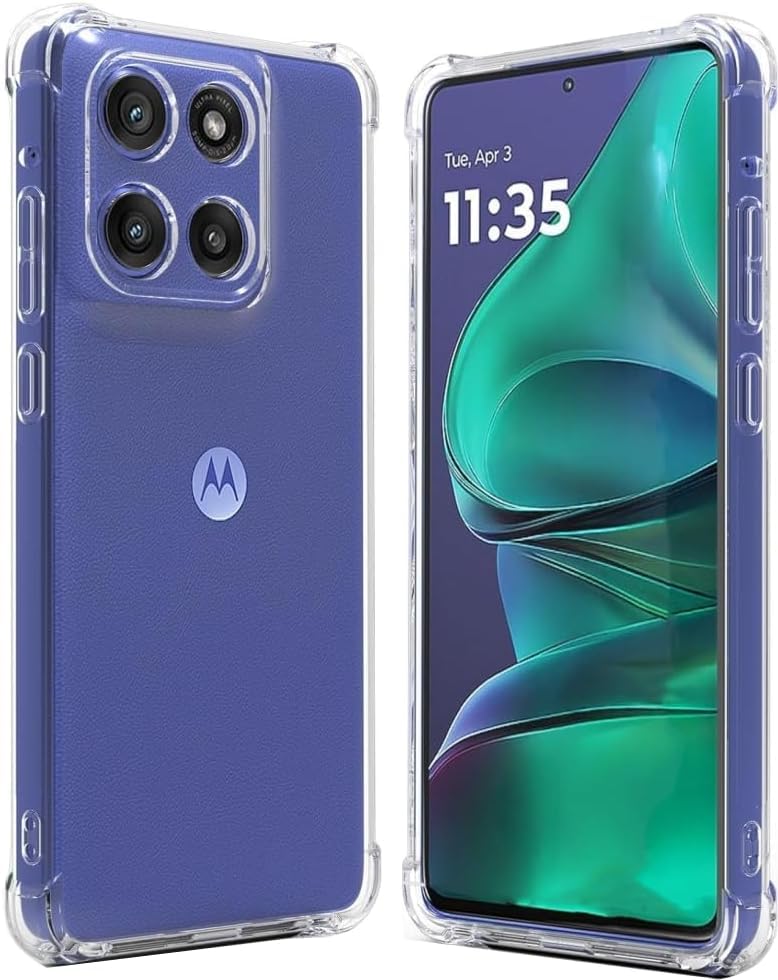 Image of REALCASE Silicone Moto Edge 60 Stylus 5G Back Cover Case, Scratch Resistant Protective Crystal Clear Transparent Shock Proof Bumper Back Cover Case for Moto Edge 60 Stylus 5G