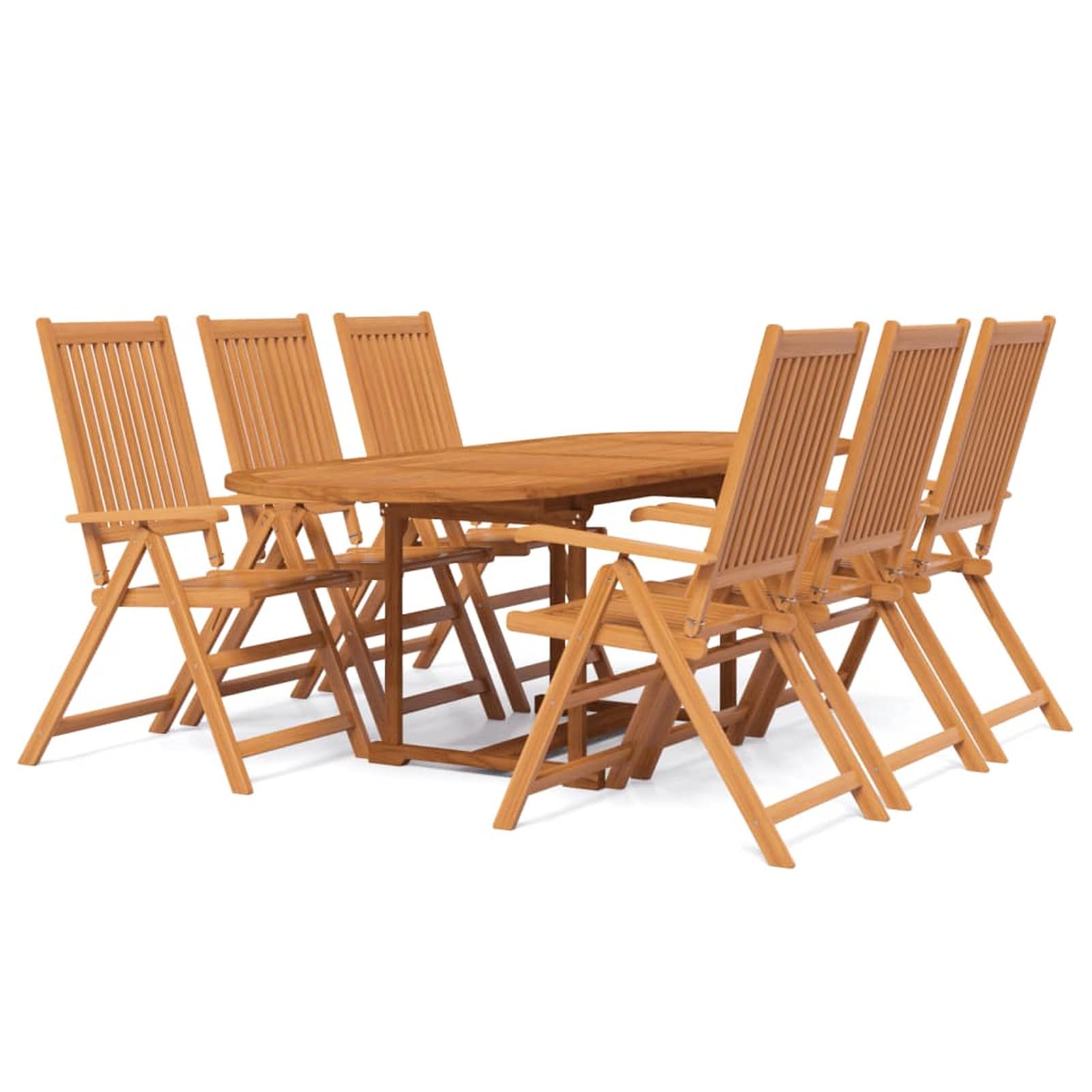 Juego de Comedor para jardín 7 Piezas Conjunto Comedor Jardin Exterior Mesa y sillas terraza Conjunto Mesa y sillas terraza Madera Maciza de Acacia 3079639