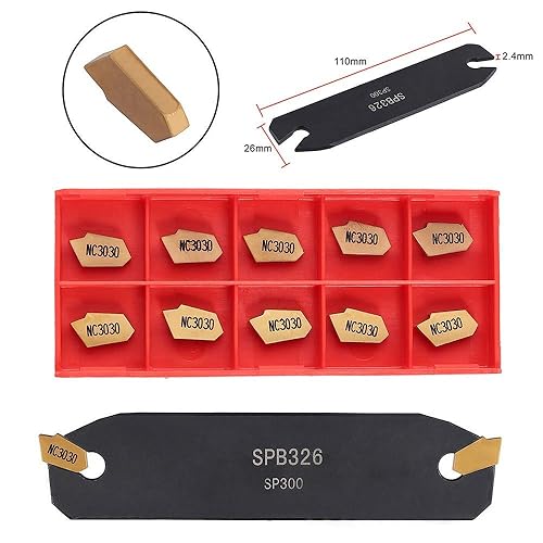 Miniatura 3 de Soporte para herramientas de torneado de torno CNC SPB26-3 Herramienta de corte de ranurado con 10 piezas de cuchillas de insertos de carburo GTN-3