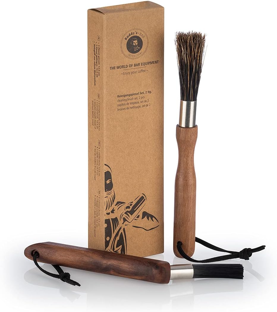 2er Set Barista Pinsel - Kaffeepinsel Für Siebträger & Espressomaschinen Reinigung