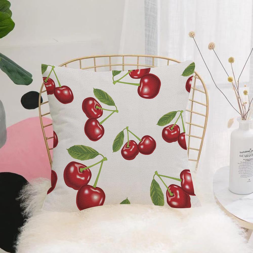 Hyosxw Seamless Pattern Of Herry Fruit Pattern. Vec - A8 Cushion Cover,Throw Pillow Case Home Decorative For Living Room Bedroom Sofa Chair 18X18 Inch,Seamless Pattern Of Herry Fruit Pattern. Vector Illustration,Pillowcase 45X45cm