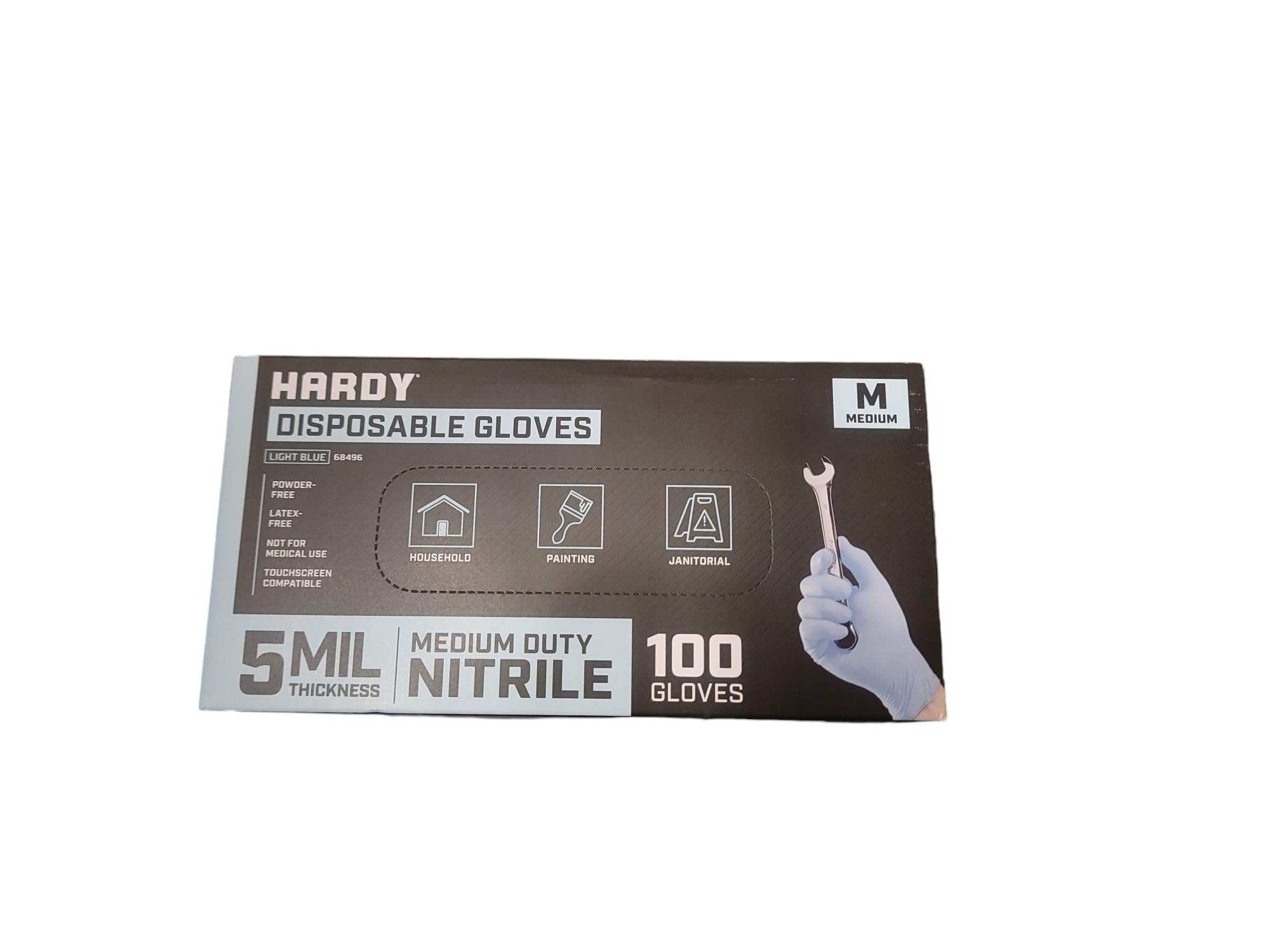 Generic 5 mil Nitrile Powder Free Gloves 100 Pc (Medium) by Hardy - 2 BOXES, Blue