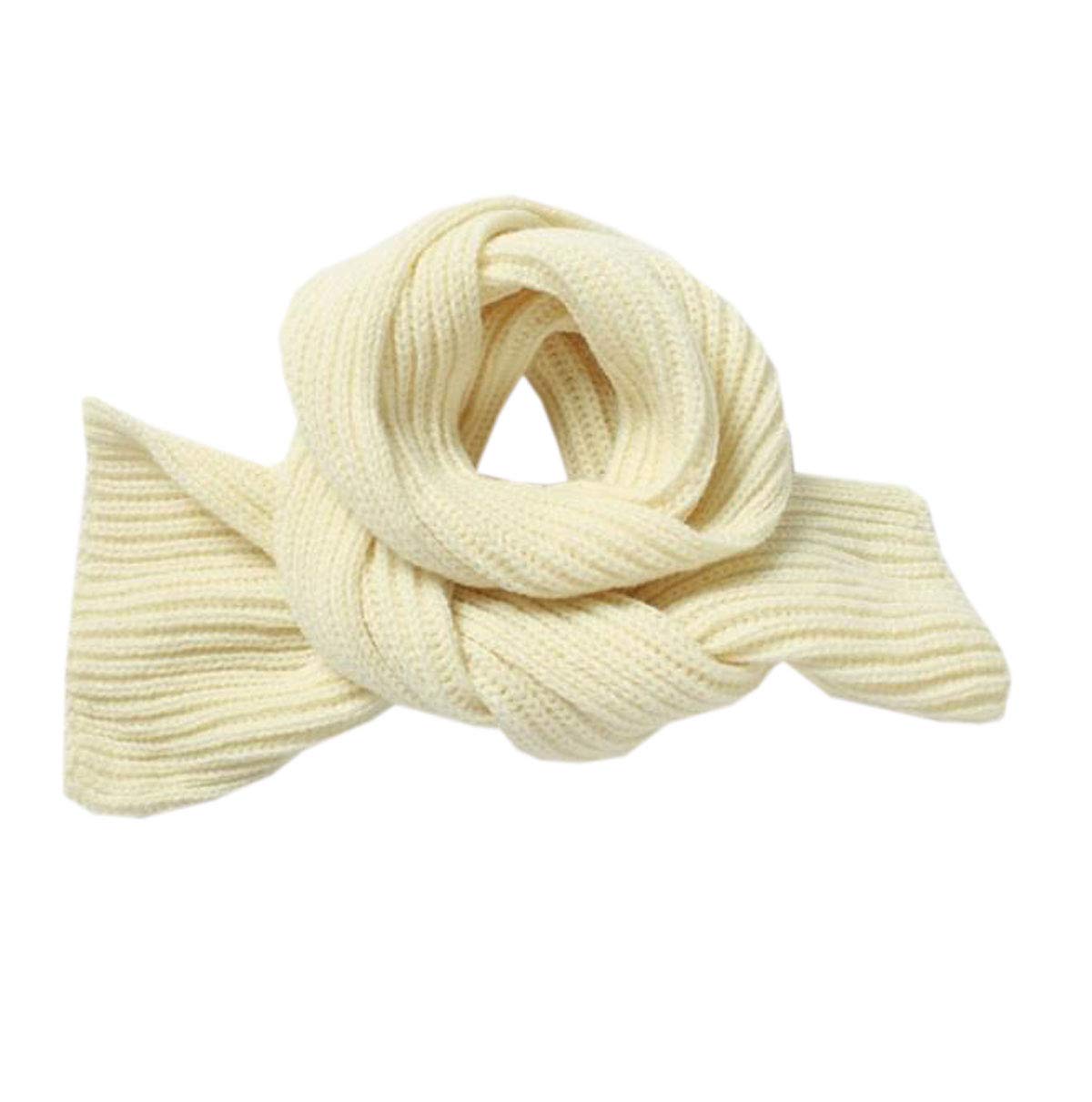 ACVIP Kids Winter Long Scarf Girls Boys Knitted Neck Warmer (Cream)