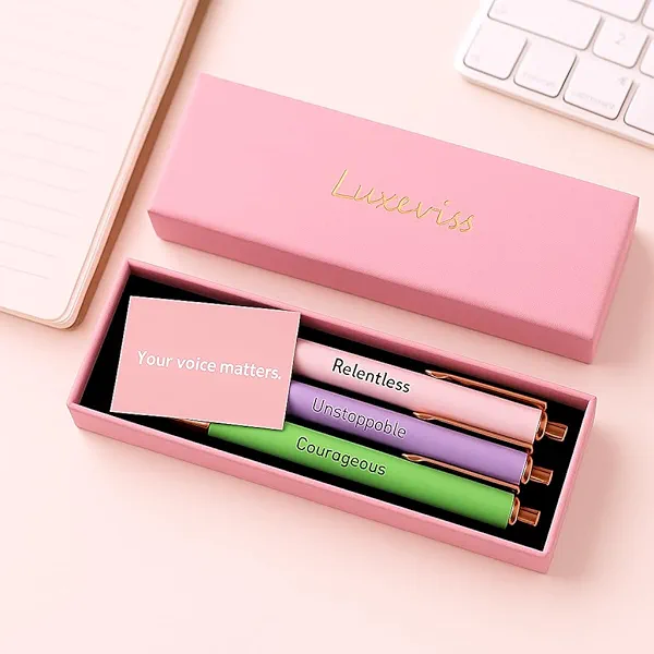 Luxeviss 3 Pcs Inspirational Pens Quotes Ballpoint Pen with Stylus Tip Gifts for School Coworkers Office Supplies Black Ink