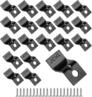 Table Desk Top Fasteners with Screws Black Heavy Duty Z Table Top Connectors Table Clips/Table Top Brackets, Set of 20 Packs (Include 20 Clips and 20 Screws) Black-20