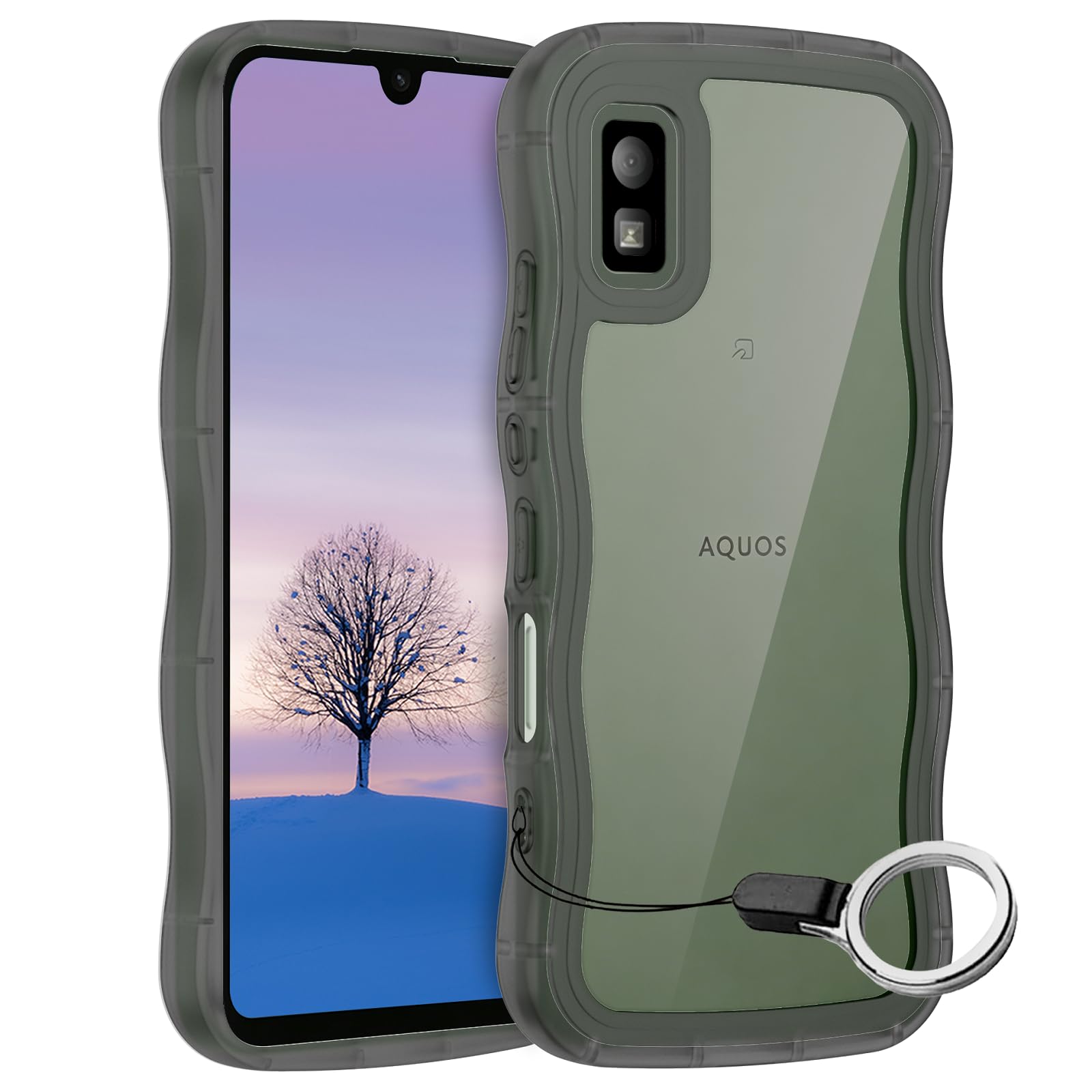 Amazon.co.jp: AQUOS wish wish2 ケース クリアブラック ウェーブ SH