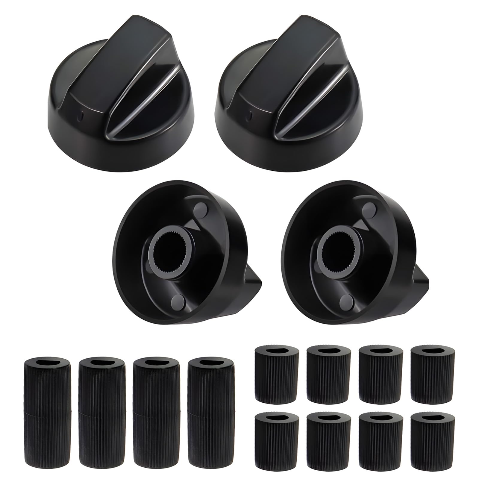 Innovess 4 Pack Universal Cooker Knobs Replacement Set with 12 Adapters, Fits Gas Hob Knobs and Oven Knobs, Durable, Easy to Install, Ideal Replacement for Kitchen Appliances