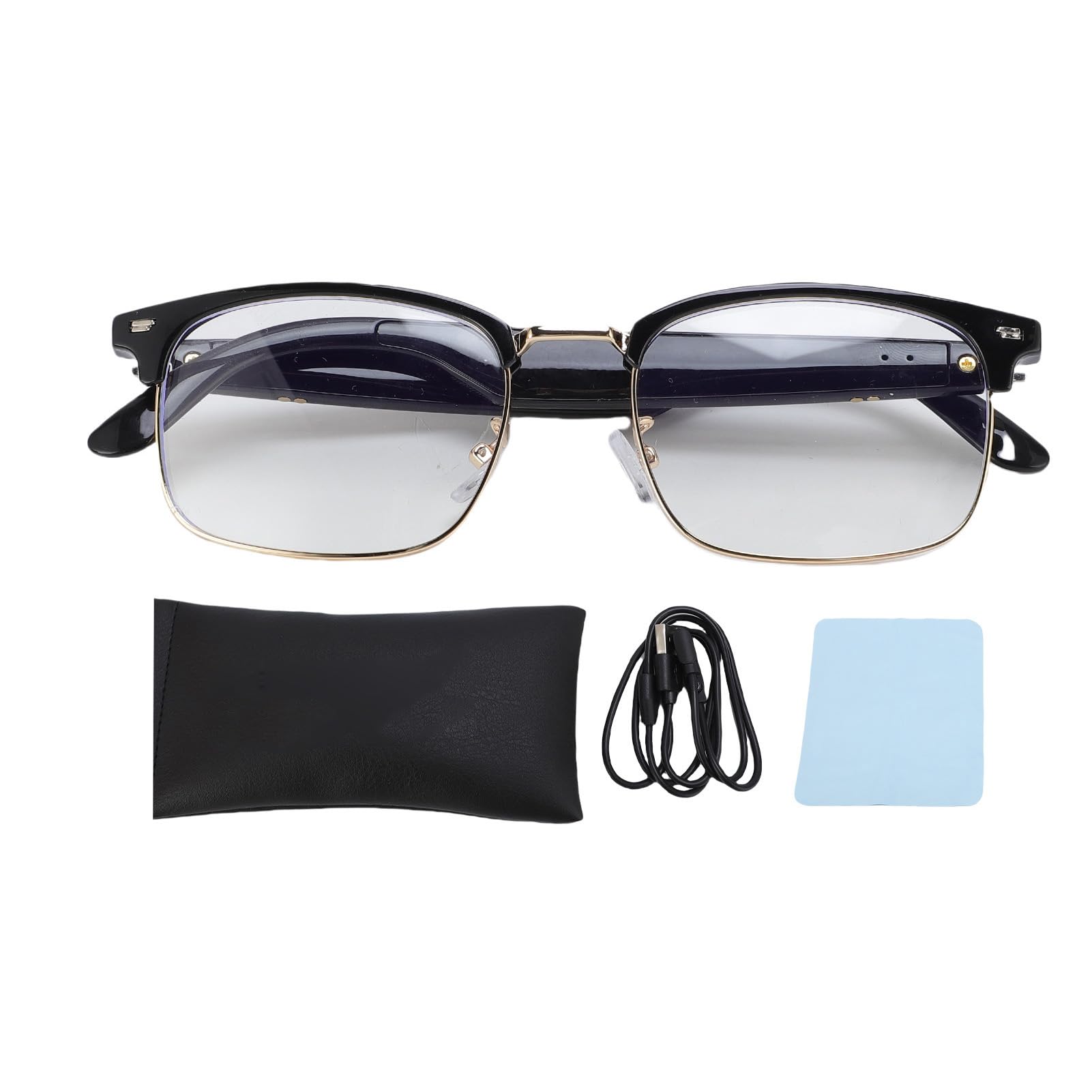 ASHATA Smart Gläser mit Bluetooth 5.3, Dual Lautsprecher, für Alltag und | Audio Glasses with Mic, Noise Reduction, Touch Control, Blue Light Blocking, for Phone Calls
