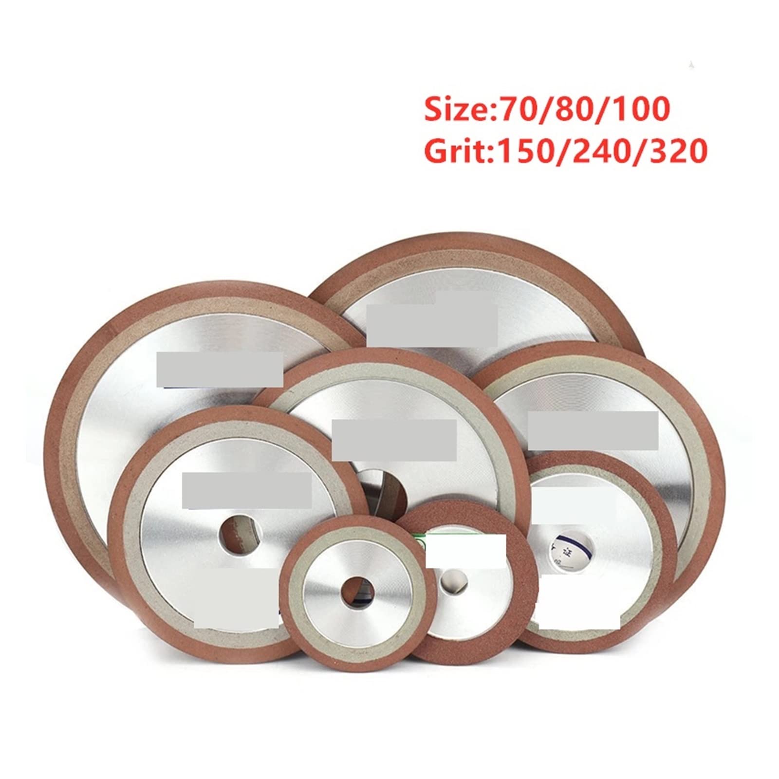 Meule diamantée, Disque de coupe de meule diamantée 75mm/80mm/100mm meuleuse de liaison en résine for affûteuse de fraise en acier tungstène #150/240/320, pour meuleuse d'angle(150,80x20x8x8mm)