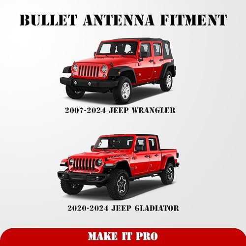 Miniatura 10 de KitsPro 50 Cal - Antena corta de repuesto para Toyota Tacoma 1995-2015, Toyota Tundra 2014-2023, accesorios de antena de radio Toyota FJ Cruiser