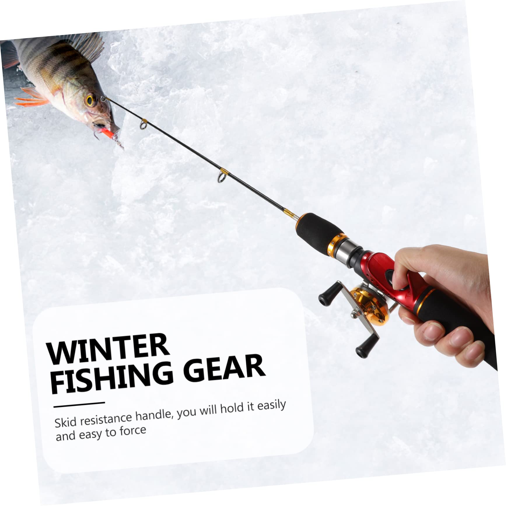 Sosoport 1stk EIS Angelrute Küstenangelrute Fischfangstange Winter Fischfangzubehör Küstenstange Ködern Garnelen Kind Gfk Kurzer Abschnitt Garnelenstäbchen