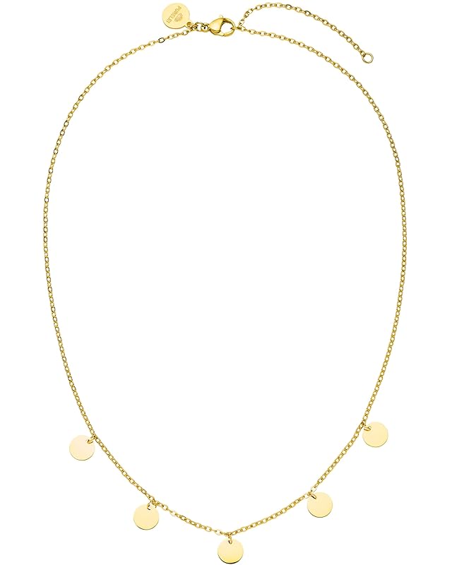 Purelei Kalea Kette Damen – Halskette Damen aus langlebigem Edelstahl – Wasserfeste Kette mit Anhänger – 40-45 cm Länge verstellbar – Halskette für deinen individuellen Look Gold
