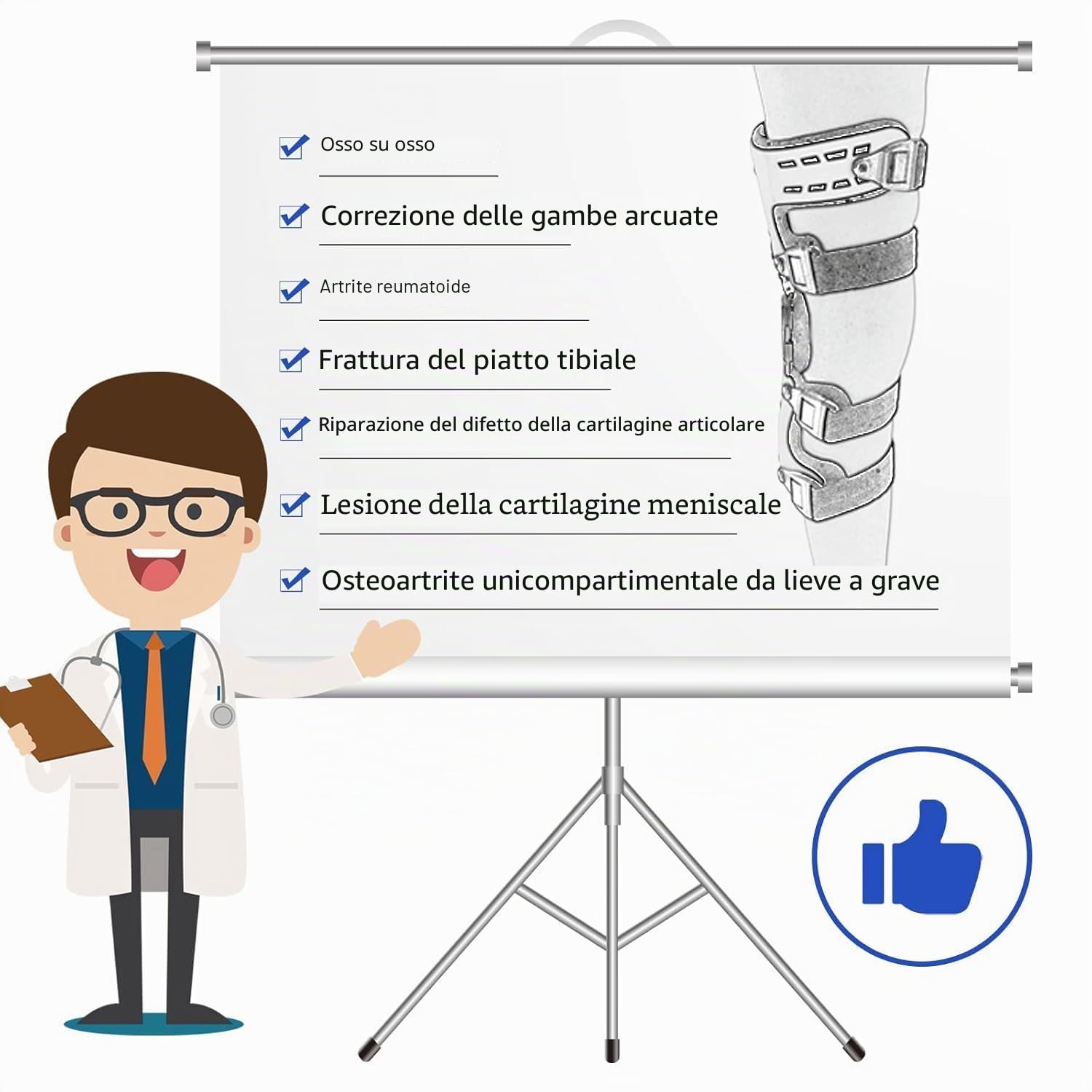 OA Unloader Ginocchiera OA, tutore per ginocchio mediale per osteoartrite, dolore da artrite, necrosi avvascolare, dolore osseo su osso e articolazione del ginocchio (sinistra)