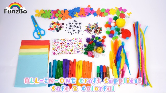 Amazon.com: FUNZBO Arts and Crafts Supplies for Kids - Toddlers