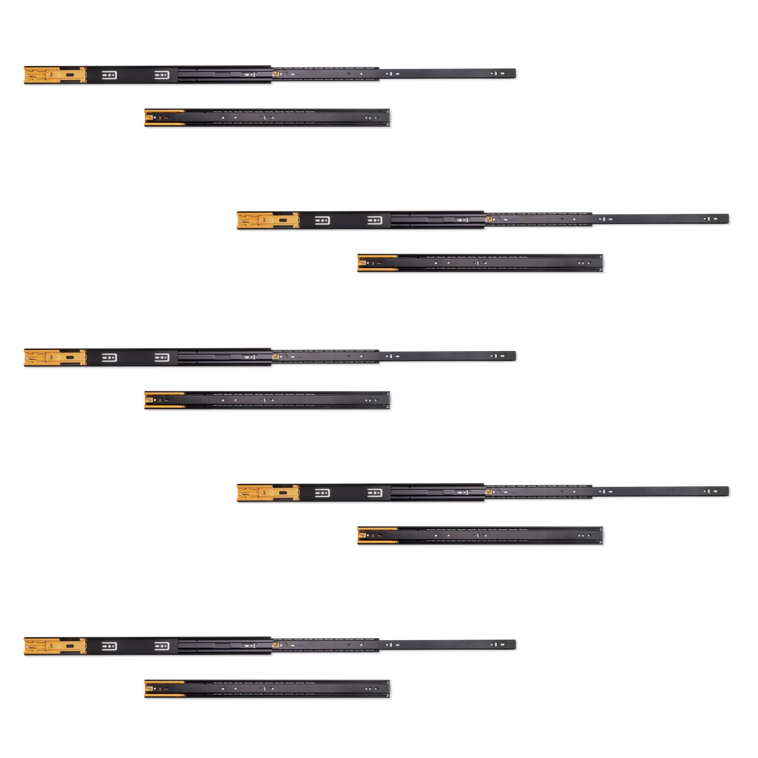 Glissières pour tiroir de cuisine noire coulisses Emuca 600mm pour meuble profond