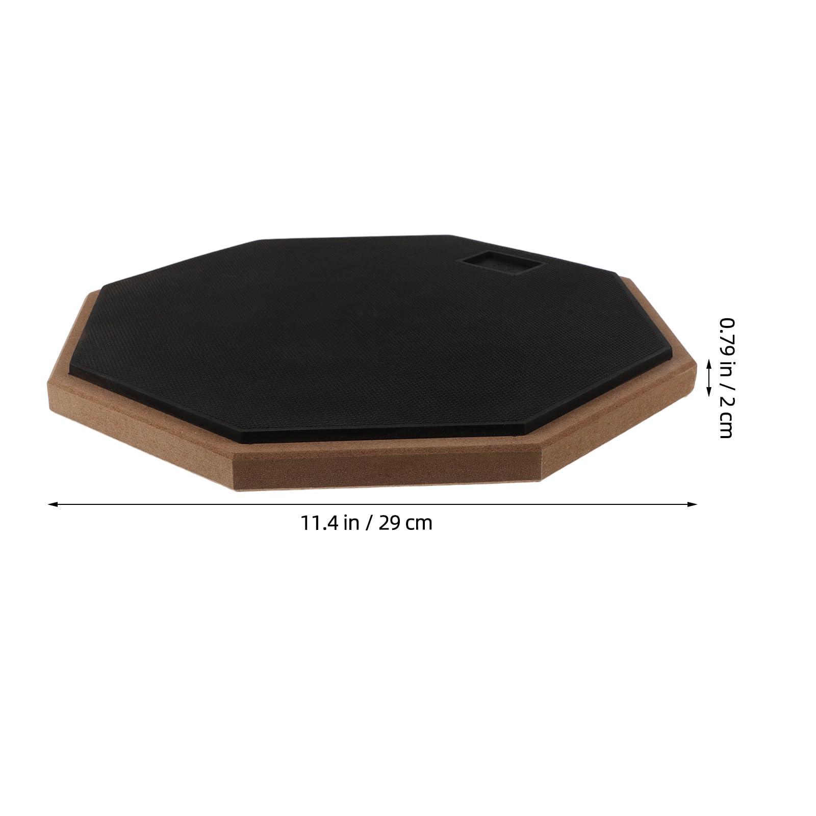 GARVALON Almohadilla de Goma y Madera para Batería de Práctica de 12 Pulgadas, Diseño Octogonal Reducción de Ruido Compacta Adecuado para Principiantes y Profesionales en Escuela o Casa