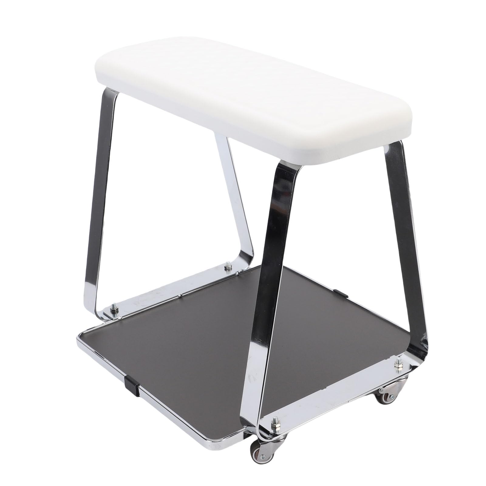 Fußbadewagen, Pediküre-Hocker, Fußstützen-Pediküre-Stuhl, Memory-Schaum-Kissenhocker mit Edelstahlbeinen, Großen Tabletträdern, Ideal für Schönheitssalon, Nagelstudio, Badezimmer zu Hause