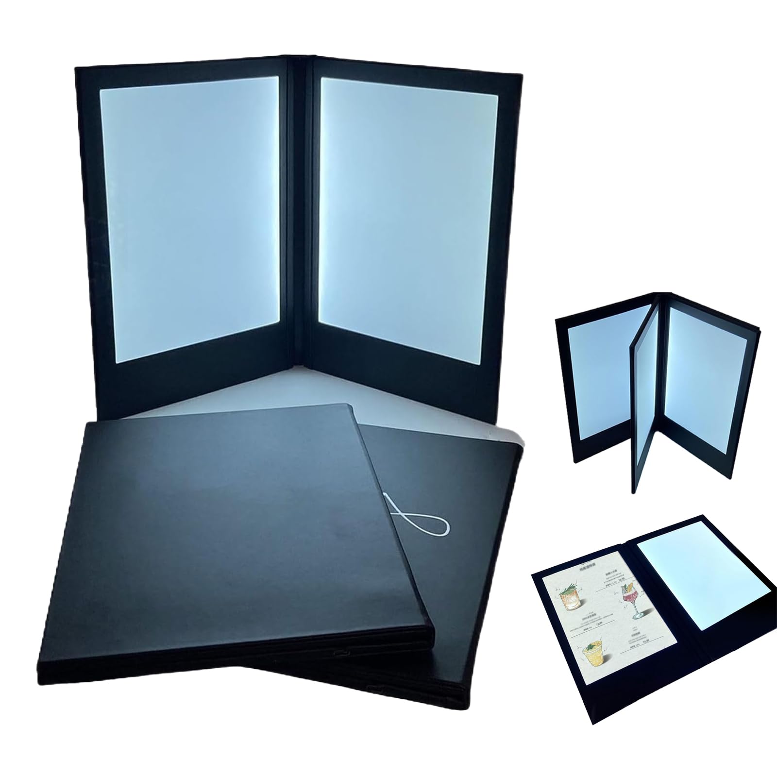 Soporte Recargable Para Cubiertas de Menús, Expositor de Cheques, Cubierta Plegable de Doble Panel, Apto Para Papel, Para Hoteles, Clubes, Restaurantes, Bares y Restaurantes de Alta Cocina Page 2 A4