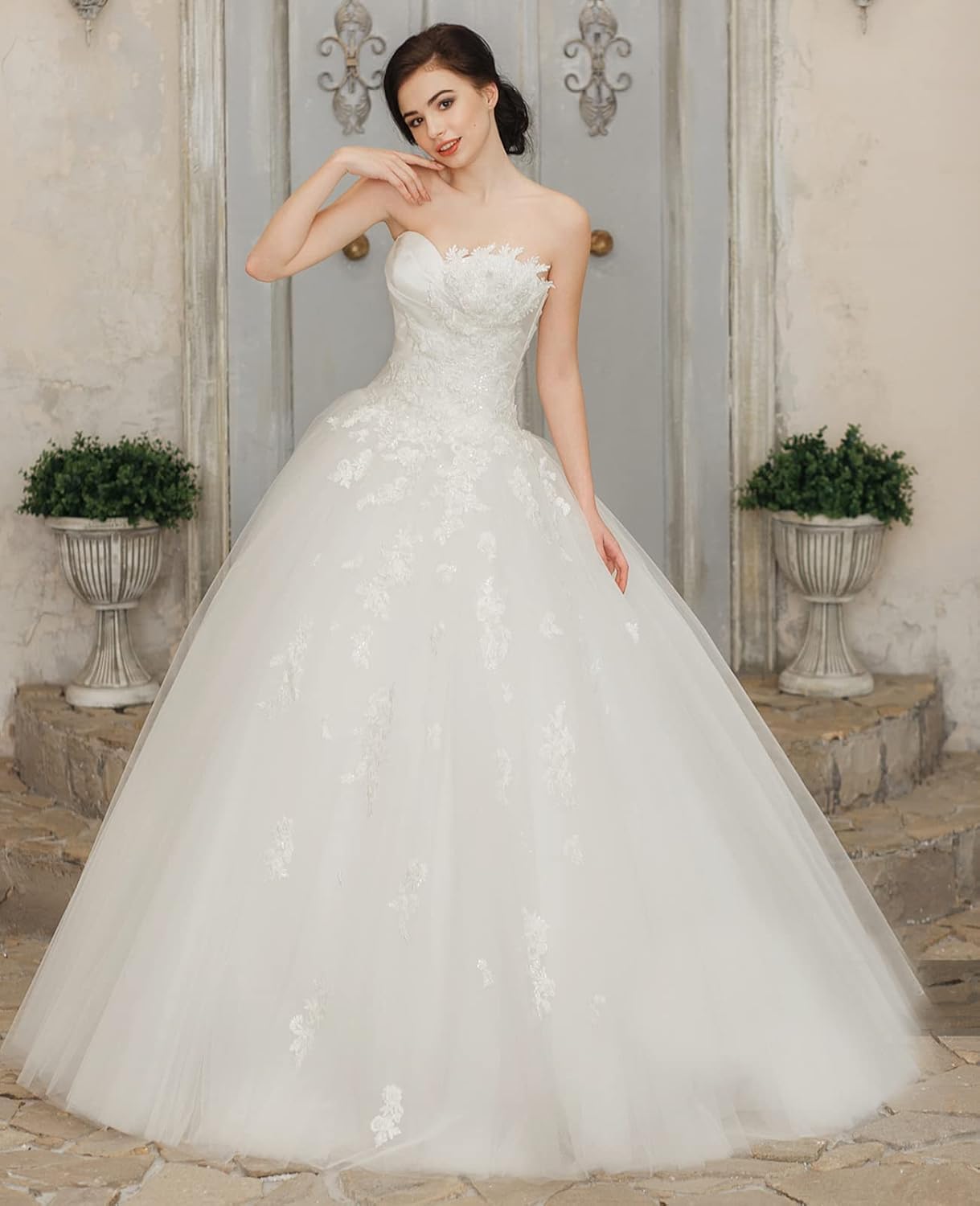 A-line Hoopless Petticoat Crinoline 4 layers Underskirt Slips for Wedding Dress Plus Size - Image 6
