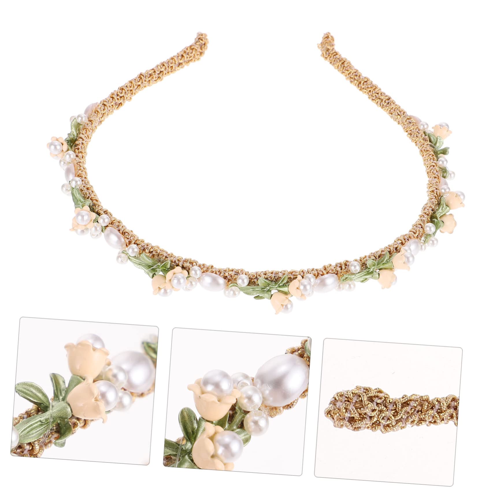 Ipetboom 4pezzi Cerchietto Floreale Per Sposa Elegante Accessorio Per Matrimonio e Feste Design Unico Con Fiori Di Mughetto Adatto Tutte Le Occasioni