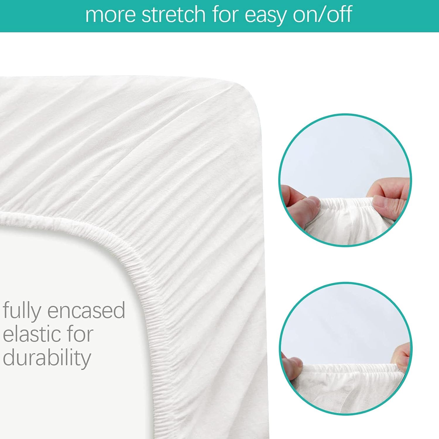 Next To Me Crib Sheets 83x50cm, 2 Pack of 100% Jersey Knit Cotton Baby Sheets Fitted - Image 3