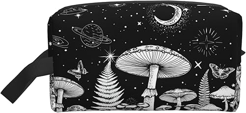 YISHOW Bolsa de maquillaje de viaje Bolso cosmético de las mujeres Bolso de aseo espacioso adorable con cremallera, blanco12