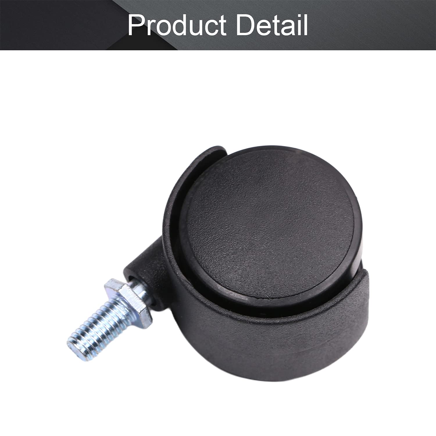 MroMax 4 Ruote Girevoli In Nylon Da 25 Mm Con Piastra, Portata 10 Kg, Senza Freno, Bianco Per Mobili Sedie - 4
