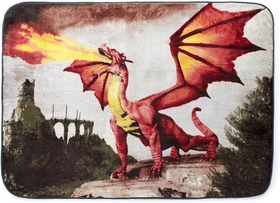 Shavel Home Products Luxury High Pile Oversized Blanket Throw, Plush & Warm, 60x80, Dragon