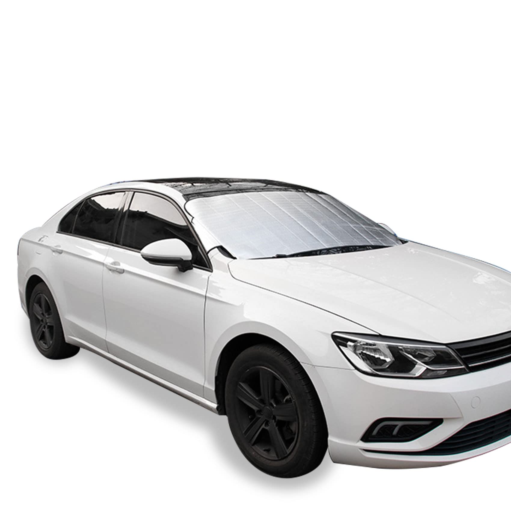 deemars Windshield Cover for Ice and Snow, Car Windshield Cover, Weatherforce 360 All-Weather Sunshade Ice Cover, Protects from Heat and Snow Comes with Anti-Theft Panels Fit for Most Cars