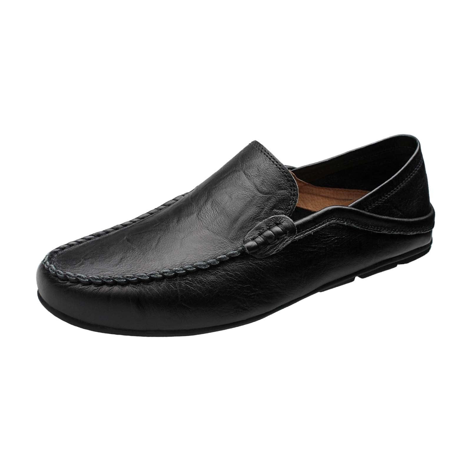 Mocassins en Cuir pour Homme - Chaussures Basses À Enfiler - Chaussures D'Été Légères - Chaussures en Cuir Semelle Souple - Chaussures Habillées Décontractées - Chaussure pour Bureau