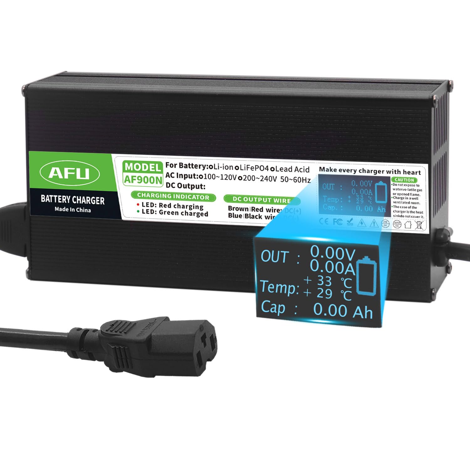 Amazon.com: 72V 10A Charger 82.8V Lead Acid Battery Charger with
