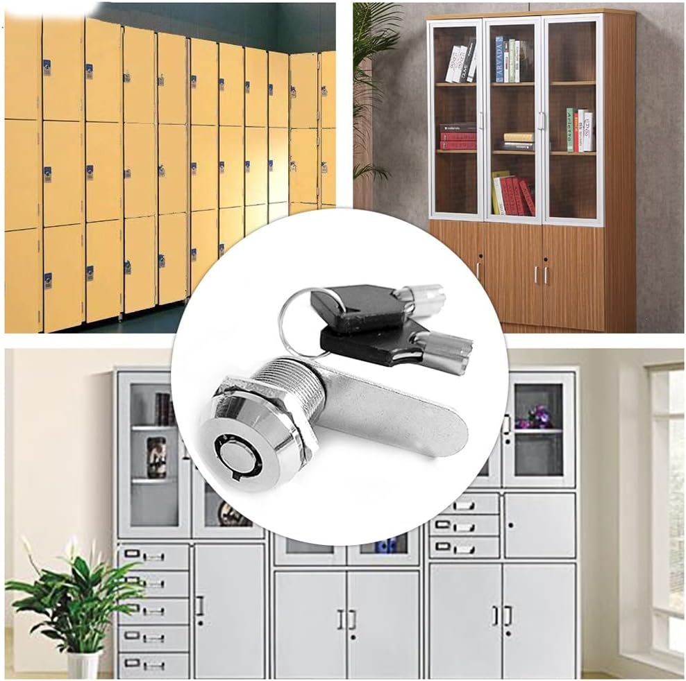 Cylinder Locks Door Cabinet Mailbox Padlock Drawer Cupboard Box Lock with 2 Keys for Furniture Hardware (Size : 20mm) ()